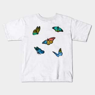 Colourblock Butterflies Sticker Pack Kids T-Shirt